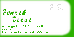 henrik decsi business card